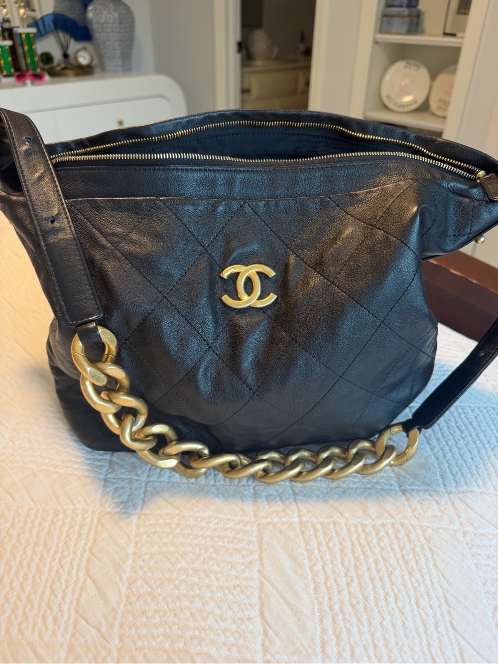 Chanel Daily Belted Chain Handle Hobo – Black Quilted Calfskin